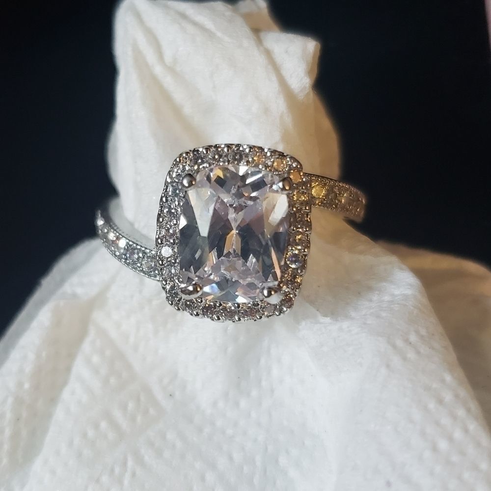Emerald cut engagement ring